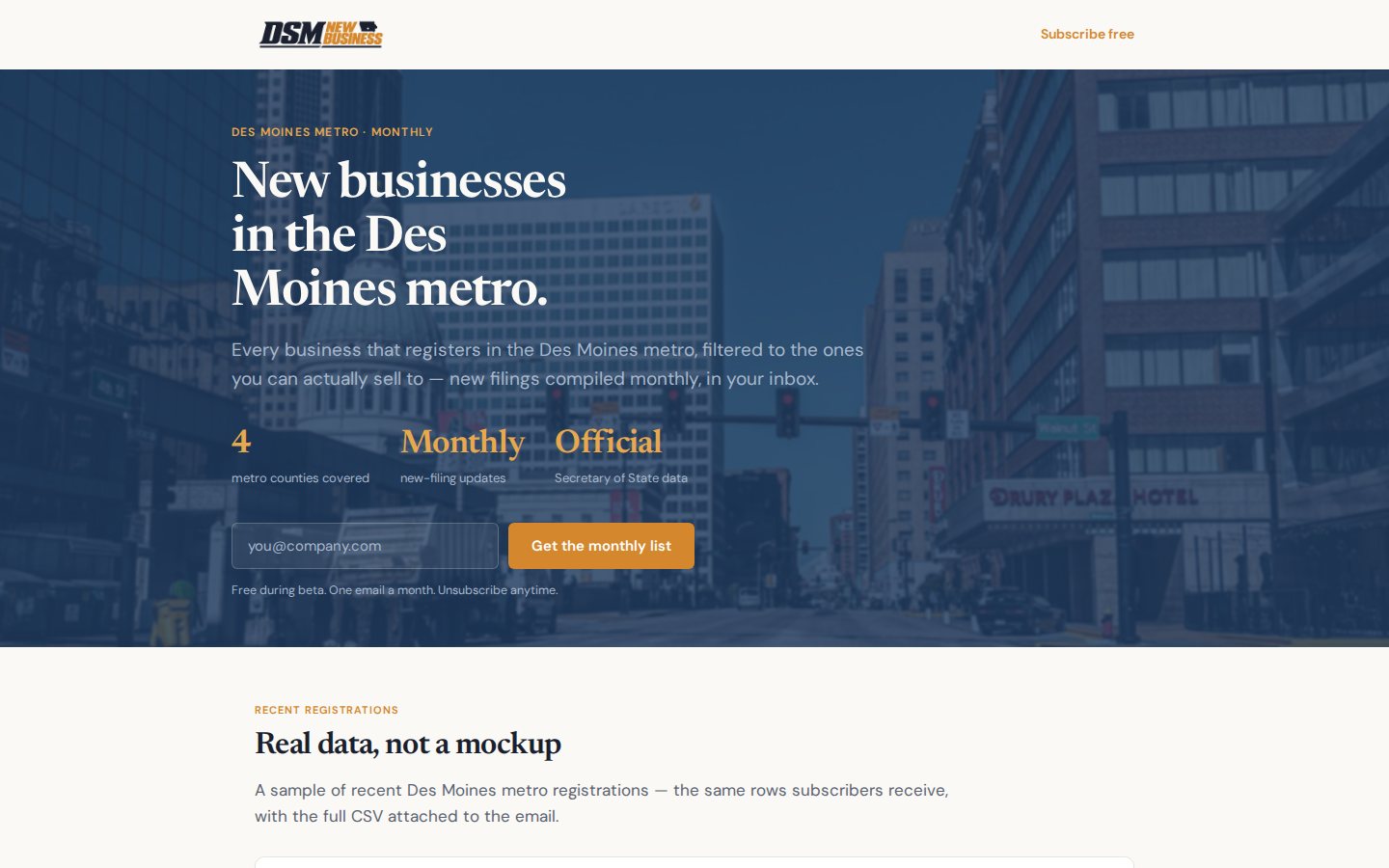 DSM New Business landing page